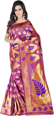 

Weavedeal Embellished Kanjivaram Silk Cotton Blend Saree(Pink)