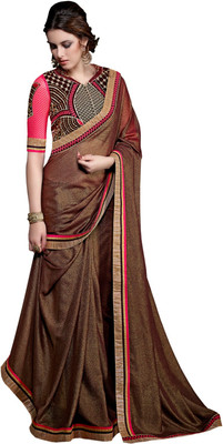 

Manthan Embroidered Daily Wear Georgette Saree(Brown)