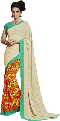 

Lovelylook Printed Daily Wear Georgette Saree(White, Multicolor), Cream & multi