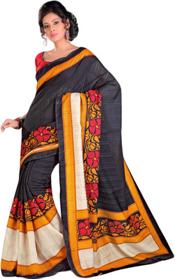 Sunaina Printed Fashion Raw Silk Saree(Multicolor)