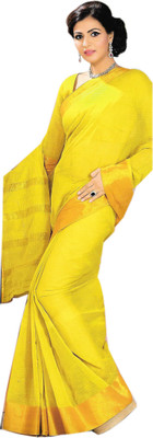 

Madhevi Self Design Fashion Cotton Saree(Yellow, Gold), Gold;yellow
