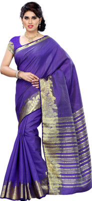 

Mimosa Woven Kanjivaram Silk Saree(Purple), Voilet