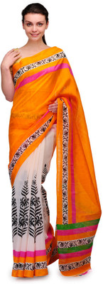 Cenizas Printed Fashion Art Silk Saree(Pink)
