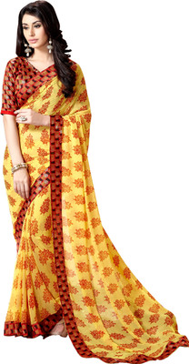 

Jiya Self Design, Printed Fashion Georgette Saree(Yellow, Orange), Orange;yellow