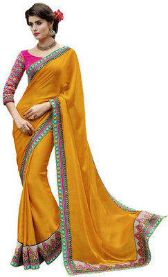 

Desi Butik Self Design Fashion Chiffon Saree(Yellow)