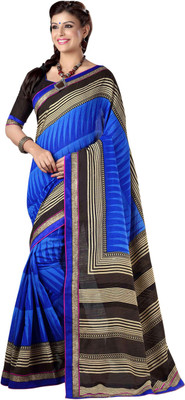 

Saara Printed Fashion Cotton Saree(Blue, Brown)