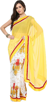 

Party Wear Dresses Printed Fashion Art Silk Saree(Yellow)