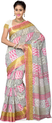 

Saree Swarg Printed Gadwal Cotton Saree(Multicolor)