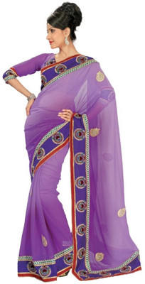 

Chirag Sarees Self Design Fashion Chiffon Saree(Purple)