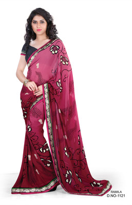 

Indianbeauty Printed Bollywood Georgette Saree(Maroon)