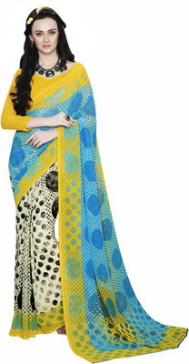 

Parisha Printed Fashion Georgette Saree(Beige, Black)