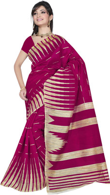 Parisha Printed Daily Wear Art Silk Saree(Pink), Dark pink