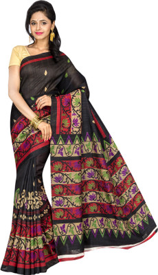 

Mathura Printed Paithani Cotton Saree(Multicolor)