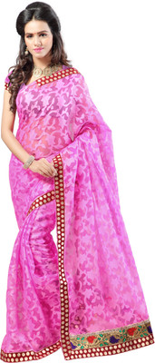 Poornathava Woven Fashion Art Silk Saree(Pink)