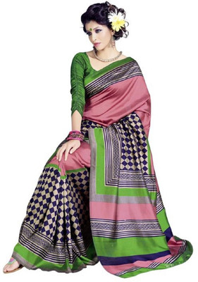

Saran Checkered Bollywood Art Silk Saree(Multicolor)