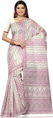 Shelina Printed Fashion Cotton Saree(Pink)