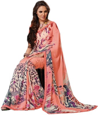 

Indian Wear Online Printed Fashion Pure Chiffon Saree(Multicolor), Multicolor485