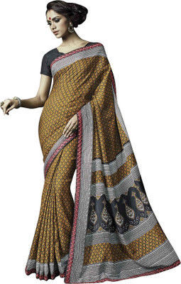 

Bhavi Printed Fashion Art Silk Saree(Yellow, Black), Black;yellow
