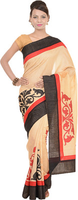 

Kdc Sarees Embroidered Banarasi Handloom Tussar Silk Saree(Gold)