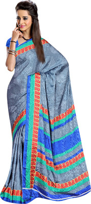 

Jiya Self Design, Printed Fashion Jacquard Saree(Grey, Multicolor)