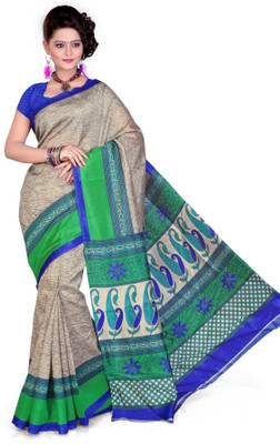 

Cenizas Printed Fashion Crepe Saree(Multicolor), Blue