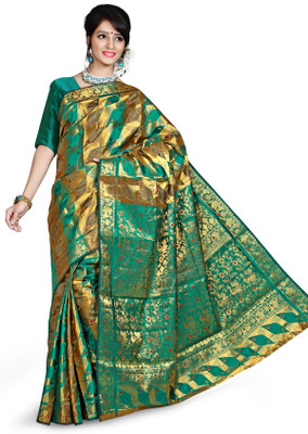Mimosa Self Design Kanjivaram Net, Silk, Jacquard Saree(Multicolor) available at flipkart for Rs.1289