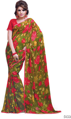 

Ridham Sarees Printed Fashion Handloom Chiffon Saree(Multicolor)