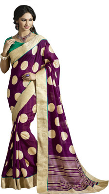 

Nandika Fashion Printed Bhagalpuri Art Silk Saree(Purple)