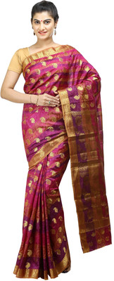 

Mimosa Paisley Kanjivaram Art Silk Saree(Magenta), Mejantha