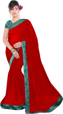 

Dancing Girl Solid Fashion Georgette Saree(Red)