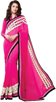 

Desi Look Solid Bollywood Georgette Saree(Pink)