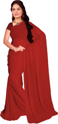 

Vardan Prints Plain Fashion Georgette Saree(Maroon)