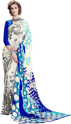 

Shree Vardhman Polka Print Bollywood Crepe Saree(Multicolor)