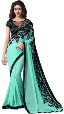 

Bhuwal Fashion Embroidered Fashion Chiffon Saree(Light Blue)