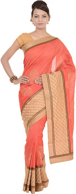 

Kdc Sarees Embroidered Banarasi Handloom Tussar Silk Saree(Red), Strawberry