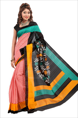 

JTInternational Printed Bhagalpuri Silk Saree(Multicolor)