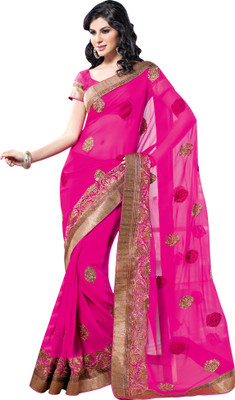 

Vishal Printed Fashion Chiffon Saree(Pink)