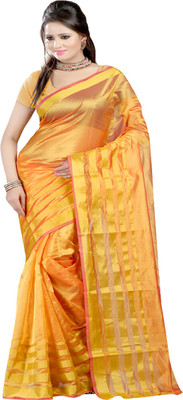 

Sanju Sarees Solid Fashion Silk Saree(Yellow)
