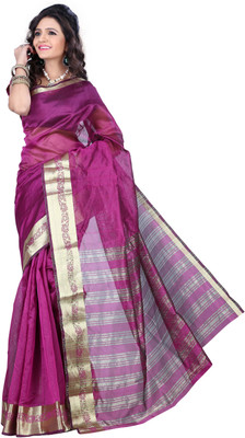 

It's Banii Woven Maheshwari Handloom Silk Saree(Pink)
