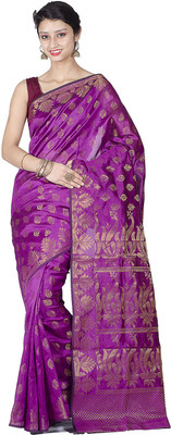 

Chandrakala Woven Banarasi Banarasi Silk Saree(Purple)