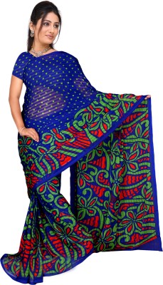 Vardan PRINTS Printed Bollywood Georgette Saree(Blue)