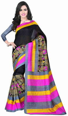 

Shoppyzip Printed Bhagalpuri Art Silk Saree(Multicolor), Garden of eden