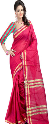 

Ansu Fashion Solid Fashion Art Silk Saree(Red)