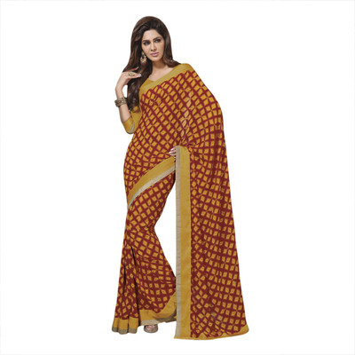 

Vishal Printed, Embroidered Fashion Georgette Saree(Maroon)