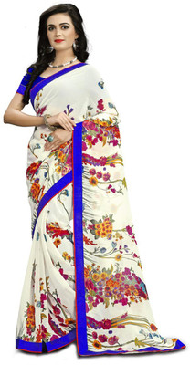

Vardan Prints Printed Bollywood Georgette Saree(White)