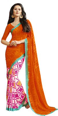 

Parisha Printed Daily Wear Georgette Saree(Orange, Multicolor), Orange & multi
