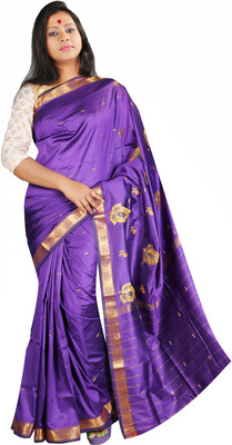 

Anushree Saree Self Design Fashion Chanderi Saree(Multicolor), Blue