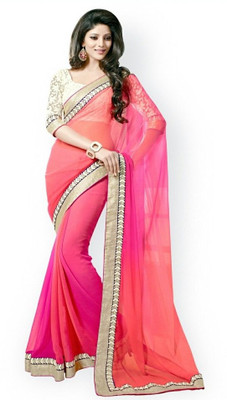 

KIRAN Self Design Bollywood Georgette Saree(Pink)