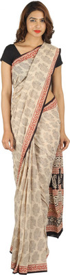 

Khatri Creations Printed Daily Wear Handloom Cotton Saree(Black)