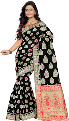 

It's Banii Woven Banarasi Handloom Banarasi Silk Saree(Black)